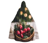 ggasdvjj Unisex Full Merry Christmas Print Hooded Robe Cloak Costume,Costume Party,Halloween Cape,Themed Party Cape.
