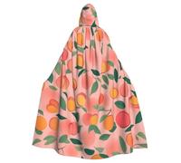 ggasdvjj Unisex Full Pink Peach Pattern Seamless Pattern 1 Print Hooded Robe Cloak Costume,Costume Party,Halloween Cape,Themed Party Cape.