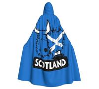 ggasdvjj Unisex Full Scottish Flag And Highland Cattle Print Hooded Robe Cloak Costume,Costume Party,Halloween Cape,Themed Party Cape.