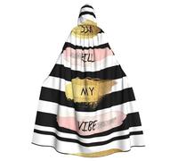 ggasdvjj Unisex Full Stripe Don'T Kill My Vibe Print Hooded Robe Cloak Costume,Costume Party,Halloween Cape,Themed Party Cape.