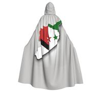 ggasdvjj Unisex Full Syrian Arab Republic Flag Map04 Print Hooded Robe Cloak Costume,Costume Party,Halloween Cape,Themed Party Cape.