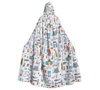 ggasdvjj Unisex Full The Nature Wildlands Activities Pattern Print Hooded Robe Cloak Costume,Costume Party,Halloween Cape,Themed Party Cape.