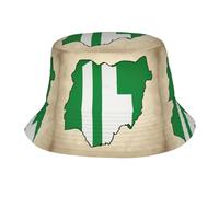 ggasdvjj Unisex Nigeria Flag Map02 Print Bucket Hat Beach Sun Hat Aesthetic Fishing Hat,Outdoor Sun Cap,Classic Comfort Bucket Hat. Black