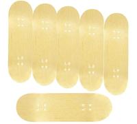 GGAUBAIFI 6Pcs DIY Maker Series Wooden Finger Skateboard, 5 Pcs Blank Teak Fingerboards Design Your Style, 30mm X 100mm Handmade Wooden Fingerboard Decks