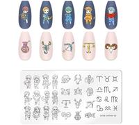 GGAUBAIFI Constellations Nail Plates Stamping, 12 Constellations Theme Star Sign Nail Art DIY Stamping Template