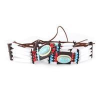 GGAUBAIFI Cowboy Hat Band Replacement Ethnic Western Hat Belts Rural Classical Mexican with Turquoise and Beads Hatbands