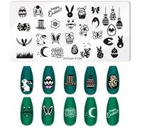 GGAUBAIFI Easter Sunday Nail Stamping Plates, Eggs Rabbits Nail Art Image Plates Festival Stamp Templates Kit Image Manicuring DIY Printing Tools