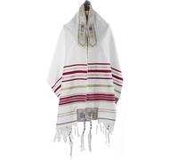 GGAUBAIFI Men's Messianic Prayer Shawl, Star Of David Tallit with Hebrew Blessing and Scripture Shawls Israel, Red