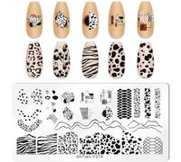 GGAUBAIFI Nail Stamping Plates, Plaid Lace Nail Art Image Plates, Stamp Templates Kit Image Manicuring DIY Printing Tools