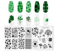GGAUBAIFI St. Patrick's Day Nail Stamp Plates, Nails Art Stamping Plates Leaves Four Leaf Clover Nail Plate Template Image Plate