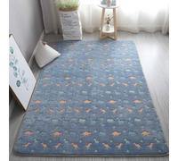 GGBOND Luminous Carpet Glow in the Dark Blue Dinosaur Rugs for boys, Short Plush Sponge Sandwich Soft Comfortable, 100x160cm