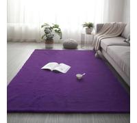GGBOND Luxury Faux Rabbit Fur Carpet 100x180cm Thick Shaggy Plush Rug Anti-Shedding Hypoallergenic Non-Slip for Nursery Kids Play Pet Friendly Home Decor Purple