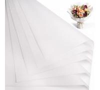 GGDECA 20 Sheet Flower Wrapping Paper, 22.4 x 22.4 inch Foral Bouquet Wrapping Paper, Waterproof Florist Wrap Supplies Accessories for Gift Wedding-White-2