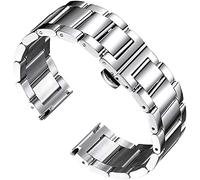 GGFFJ Replace watchband Watch Strap Stainless Steel Replacement Polished Brushed With 16mm / 18mm 20mm 21 22mm 23 24mm 26mm(Polished Silver,21mm)