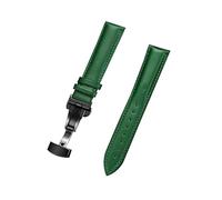 GGFFJ Watch Straps 18/20/22/24mm Quick Release Automatic Butterfly Clasp Colored Genuine Leather Strap for Mechanical Watches(Green-Black,24mm)