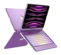 GGH iPad Pro 11 inch Case with Keyboard(4th/3rd/2nd/1st Gen), iPad Air 5th/4th Generation, Bluetooth, 10-Color RGB Backlit, 78 Keys, 360° Rotatable - Dark Purple
