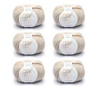 ggh Maxima Box - 6 x 50 g (Total 300 g) Merino Wool Extra Fine and Machine Washable - Needle Size 4-5 (067 - Angora Rabbit)