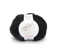 GGH Samson | Merino wool (superwash) - mulesing free - 50g ball - suitable for knitting and crochet | Colour 017 - Black