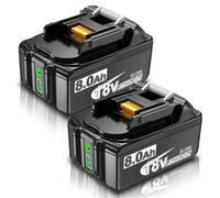 GGiking 2 Pack 18V 8.0Ah Compatible with Makita 18V Batteries | With LED Indicator Lithium Ion Replacement Cordless Battery BL1830 BL1830B BL1840B BL1850 BL1860 BL1845 BL1815 Power Tools