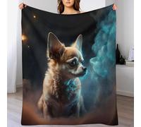 GGJJTT Animal Chihuahua Fleece Throw Blanket, Soft Microfiber Fluffy Flannel Blanket for Bed Sofa Couch Settees, Kids Adult Gift Travel180×200cm