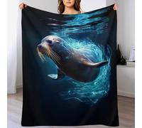 GGJJTT Animal Seal Plush Bed Blanket, Fleece Blanket for Kids Young Boys Girls, Anti Pilling Throw Blanket Bedroom Sofa Couch Blanket 100×130cm