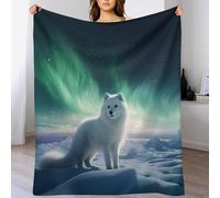 GGJJTT Arctic Fox Blanket Throw - Flannel Sofa Versatile Blankets Fluffy Soft Throw for Bed And Couch Travel For Kids Girls 150×200cm