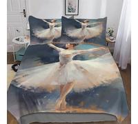 GGJJTT Ballet Bedding Set Soft 2PCs Breathable Quilt Cover with Pillowcase 3D Duvet Cover Set Comforter Cover For Boys Girls Single135x200cm