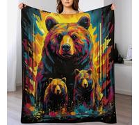 GGJJTT Bear Blanket Throw Bedspread Soft Fluffy Warm Light Flannel Fabric Perfect for Adults Or Children's Gifts 140×180cm