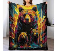 GGJJTT Bear Throw Blankets Soft Warm Comfortable Throws for Couch Flannel Blanket Bed Throw for Bedroom Couch Travel Kids 100×130cm