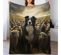GGJJTT Border Collie Blanket Soft Comfortable Warm Blankets Suitable For All Seasons Bed Linen Sofa And Travel Camping Blanket 130×150cm