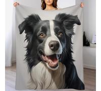 GGJJTT Border Collie Plush Throw Blanket for Girls Boys Kids Sofa Couch Bedroom Fleece Blanket Bedroom Soft Blanket Four Seasons100×130cm