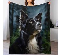 GGJJTT Border Collie Throw Blanket Printed Blanket for Kids Child Adults Soft Warm Flannel Solid Throw Blanket for Bed, Couch, And Travel（130×180cm）