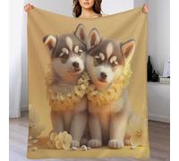 GGJJTT Cute Dog Blanket Warm Adult Super Soft Blanket Anti-pilling Machine Washable Throw Blanket For Adults & Kids 130×150cm