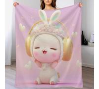 GGJJTT Cute Rabbit Blanket,Soft Warm Throw Blankets Kids Or Adults for Crib Bed Couch Chair Four Seasons Living Room Travel Outdoor 130×150cm