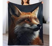 GGJJTT Fox Blanket Soft Comfortable Warm Blankets Suitable For All Seasons Bed Linen Sofa And Travel Camping Blanket 130×150cm