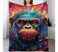 GGJJTT Monkey Blanket Warm Adult Super Soft Blanket Anti-pilling Machine Washable Throw Blanket For Adults & Kids 150×200cm