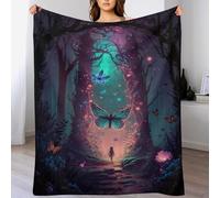 GGJJTT Mystical Butterfly Soft Plush Throw Blanket Warm Cozy Fur Throws for Sofa, Couch, Chair, Anti-pilling Quality Washable Bed Blanket,130×150cm