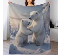 GGJJTT Polar Bear Throw Blanket Soft Lightweight Blanket Breathable And Moisture Absorption for All Season for Couch/Bed,180×200cm
