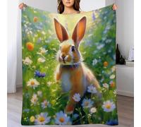 GGJJTT Rabbit Soft Plush Throw Blanket Warm Cozy Fur Throws for Sofa, Couch, Chair, Anti-pilling Quality Washable Bed Blanket, 140×180cm
