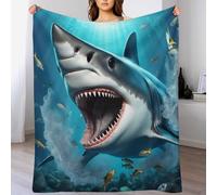 GGJJTT Shark Blanket Throw - Flannel Sofa Versatile Blankets Fluffy Soft Throw for Bed And Couch Travel For Kids Girls 180×200cm