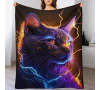 GGJJTT Star Cat Throw Blanket Flannel Blankets Soft Warm Printed Blanket for Bed, Couch And Sofa for Kids Teen Young Boys Girls,150×200cm