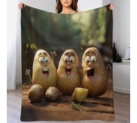 GGJJTT Vegetable Potatoes Flannel Blankets Throws for Sofa, Bedroom, Couch, Travel, Bedroom Accessories Fluffy Microfiber Fleece Blankets - Soft, Lightweight, Plush Bed Blanket（130×150cm）