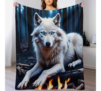 GGJJTT Wolf Blanket Anti Pilling Throw Blankets Cozy Durable Blankets for Office Couch Cinema Gifts Quality Washable130×180cm