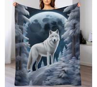 GGJJTT Wolf Throw Blankets Soft Warm Comfortable Throws for Couch Flannel Blanket Bed Throw for Bedroom Couch Travel Kids130×180cm
