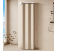 GGJYSYYK Foldable Shower Curtain Sets, Wall-Mounted Privacy Curtains, Solid-Color Minimalist Shower Curtains, Machine-Washable Privacy Curtains, for Bathrooms And Balconies,Apricot,5fold180×170cm