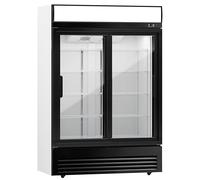 GGM Gastro Beverage refrigerator - 880 liters - with 2 sliding glass doors & advertising display - For the UK