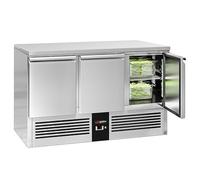 GGM Gastro Commercial Worktop Fridge PREMIUM - GN 1/1 - Stainless Steel - 3 Doors - 1368×700 mm - UK plug