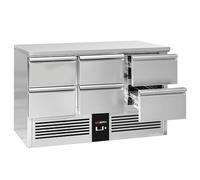 GGM Gastro Commercial Worktop Fridge PREMIUM - GN 1/1 - Stainless Steel - 6 Drawers - 1365×700 mm - UK plug