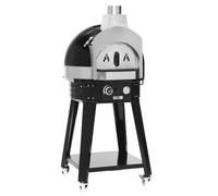 GGM Gastro | GPOUE8S | Gas pizza oven - black - manual - in ase frame