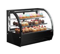 GGM Gastro | TKVH700R | Tabletop refrigerated display case - 105 Litres - 700mm - with 2 glass shelves - round - black